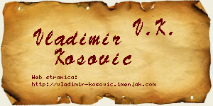 Vladimir Kosović vizit kartica